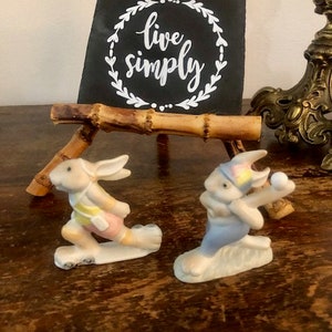 Vintage Fitz and Floyd Bunny Figurines, Bunny Figurines, Rabbit Figurines