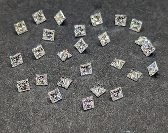 2mm Natural Princess Diamond Melee Loose Gemstones