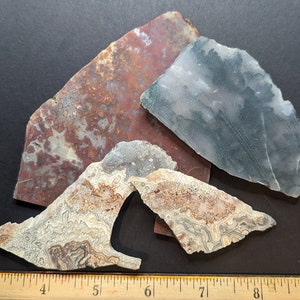Assorted Agate Rough Lapidary Mineral Slabs Slices