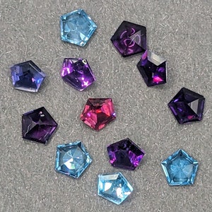 Assorted 5x5mm Faceted & Bufftop (Cabochon on top, Faceted on bottom) Pentagon Shaped gemstones