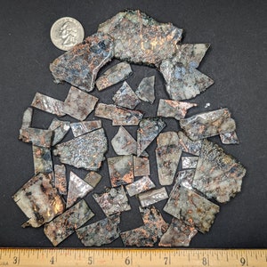 Native Copper in Quartz Ore Rough Mineral Lapidary Specimen Slabs from Ray Mine, Arizona