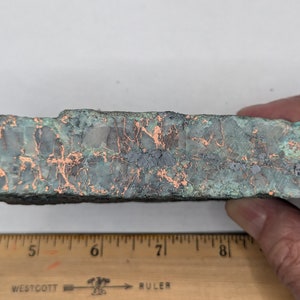 Native Copper in Quartz Ore Rough Mineral Lapidary Specimen Slabs from Ray Mine, Arizona