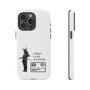 Fundas blancas para teléfonos Warrior con tarjeta de crédito para iPhone, Samsung, Google Pixel / Warrior Gamer Phone Case / Regalo para jugadores