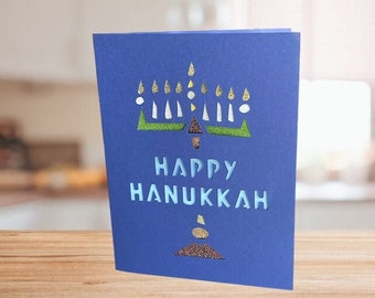Hanukkah/Hannukah/Chanukah Card | Homemade Custom | Laser Paper Cut Cards