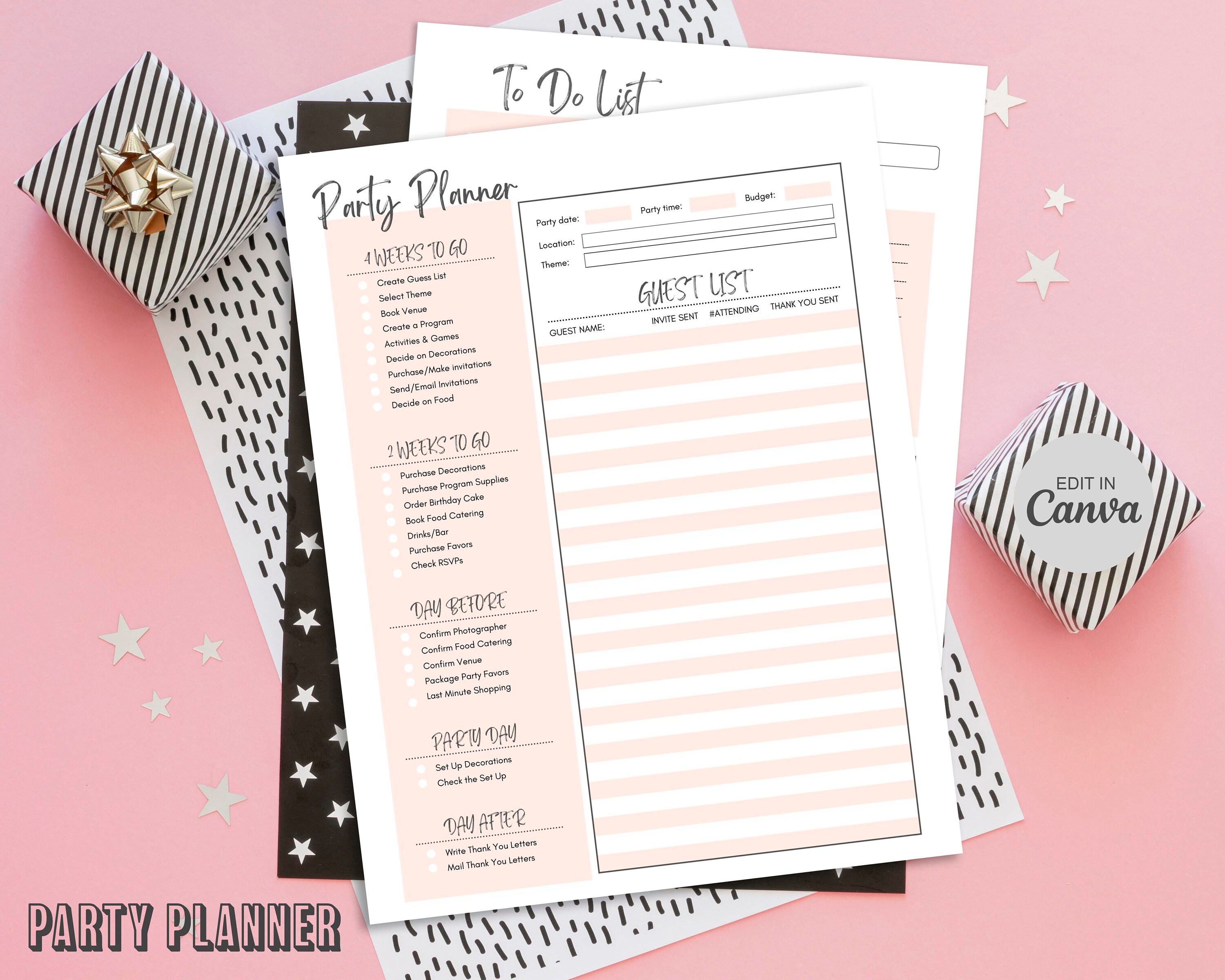 Editable Event Planner, Event Planner Printable, Birthday Planner ...