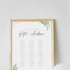 Editable Wedding Seating Chart Sign, Template, Wedding Table Sign ...