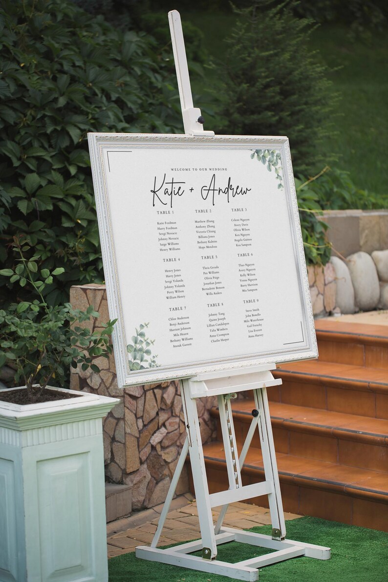 Editable Wedding Seating Chart Sign, Template, Wedding Table Sign ...