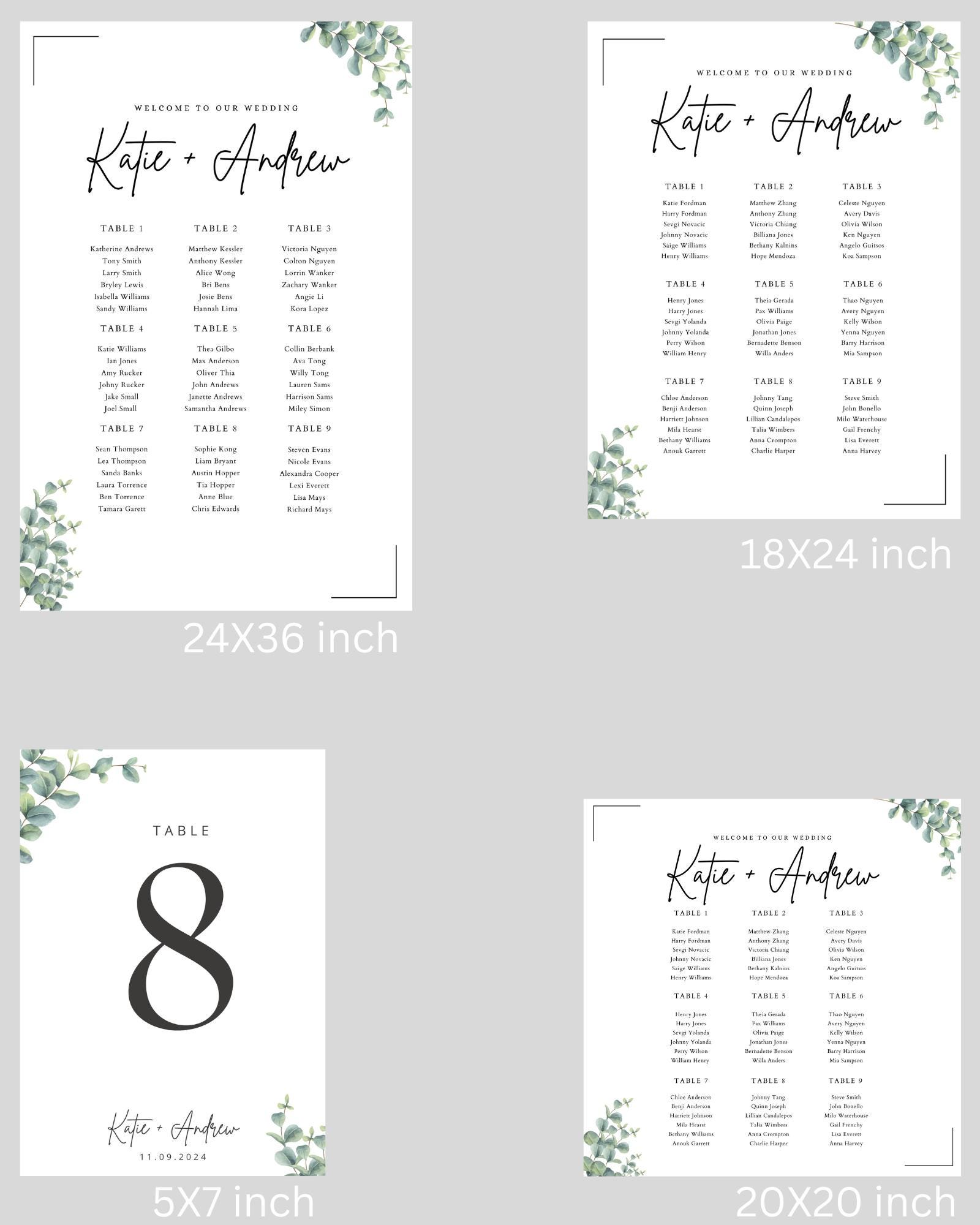 Editable Wedding Seating Chart Sign, Template, Wedding Table Sign ...