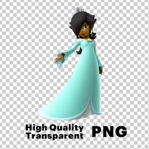 Prinzessin Rosalina PNG, hochwertiges transparentes Bild, Afroamerikaner Rosalina, digitale Datei, sofortiger Download, Black Daisy, Super Mario