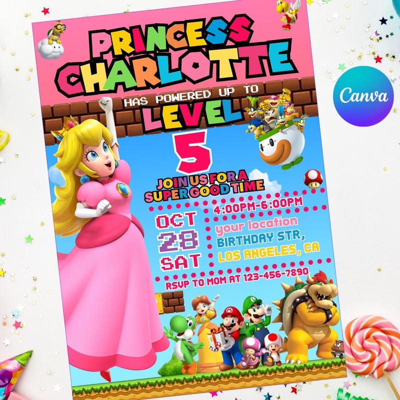 Princess Download Birthday Card Etsy