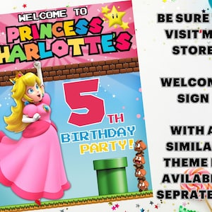 Princess Peach Birthday Invitation Easy Editable Instant Download Digital Printable Super mario princess birthday super mario wonder image 5