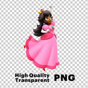 Princess Peach PNG, transparante afbeelding van hoge kwaliteit, African American Mario, digitaal bestand, instant download, Black Mario