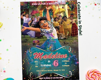 Invitación de cumpleaños Encanto / Mirabel, plantilla Canva editable (imprimible digital)