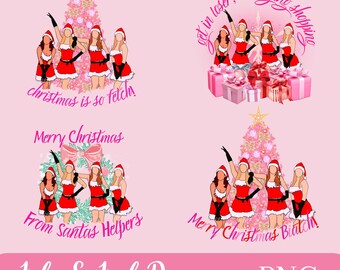 Chicas malas Navidad PNG/ Paquete de 4 PNG / Chicas malas Navidad / Regina George PNG / Burn Book png / Chicas malas png / Feliz Navidad png