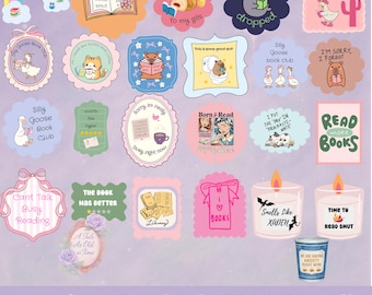 Bookish PNG Bundle For Book Lovers | Kindle Reader PNG For Stickers | Audio Book Lover Stickers | Kindle Insert Design | Bookish Stickers