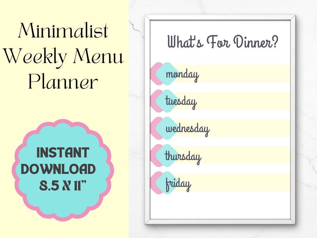 What's for Dinner Printable Family Meal Planner | Write-on Template