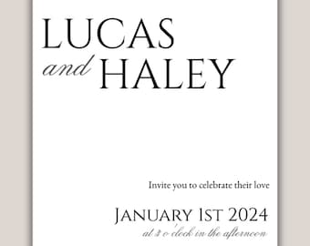 Minimalist Wedding Invitation Template |  Wedding Invitation