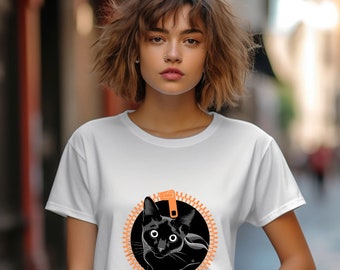 Black cat t-shirt,Black cat printed t-shirt,Cat lover t-shirt,Cat design t-shirt,Cat t-shirt,Black cat tee,Cat themed t-shirt,Funny cat tee