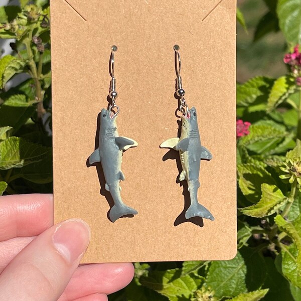 Great White Shark Animal Earrings