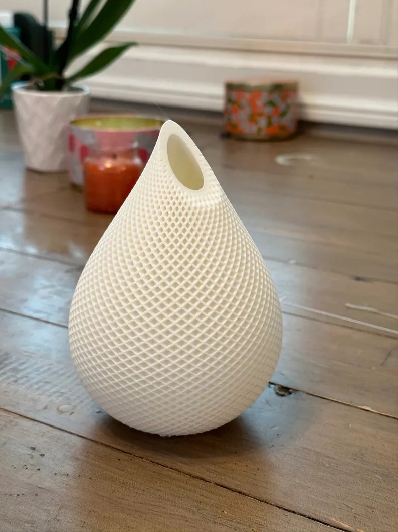 Modern 3D Printed Droplet Vase, Home Decor, Unique Gift, Minimalist Design, Table Centerpiece, Artistic Sculpture, Contemporary Vase image 3