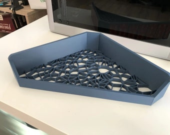 Voronoi Corner Shower Shelf - Modern 3D Printed Design - Bathroom Decor - Functional Art - Contemporary Home Accessories