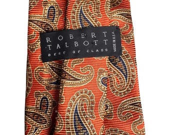 Robert Talbott Best Of Class Paisley Patterned Necktie Rust Orange