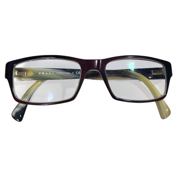 Prada VPR06O Eyeglasses Frames Rectangular Brown … - image 1