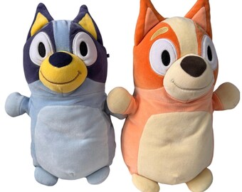 Squishmallows HugMees Bluey and Bingo Plush Set 10" Jazwares Heeler Dog Stuffed