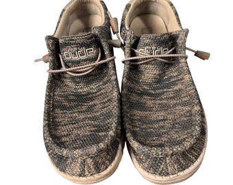 Hey Dude Wally SOX Woodland Camo Mens Size 11 Loafers Camouflage Slip On Shoes