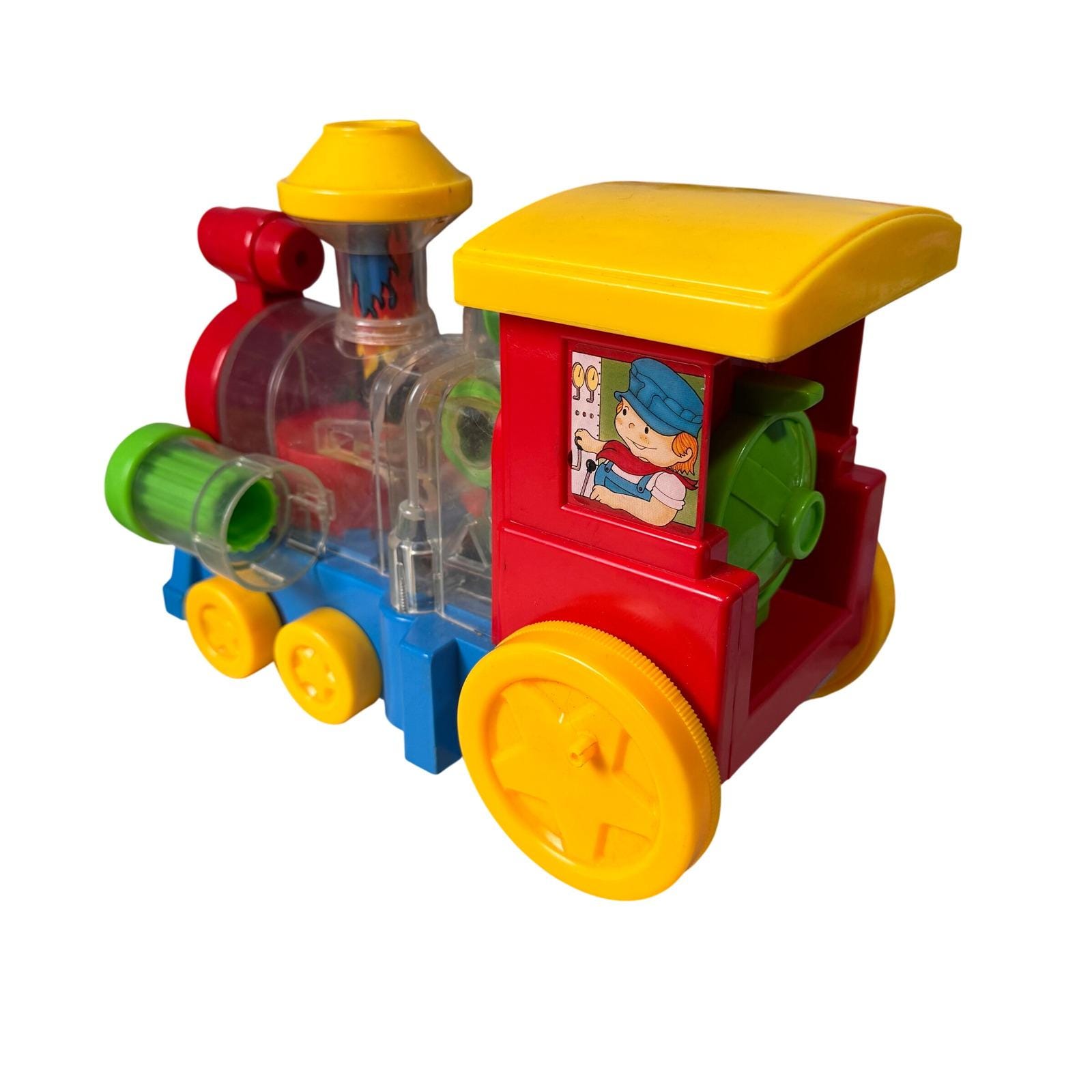 Wind Up Engine Vintage 1982 Playmates Toy Train Wind up Engine Clear Gears Retro 80s ...