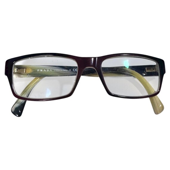 Prada VPR06O Eyeglasses Frames Rectangular Brown … - image 1