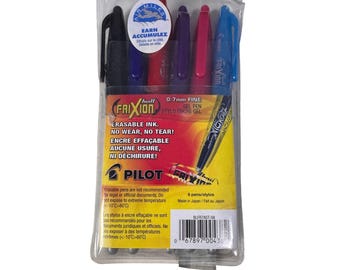 Pilot FriXion Ball Erasable Gel Pens 0.7mm Fine Point Assorted 6 Pk BLFR7AST-S6