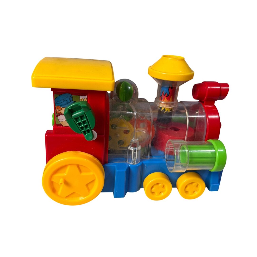 Wind Up Engine Vintage 1982 Playmates Toy Train Wind up Engine Clear Gears Retro 80s ...