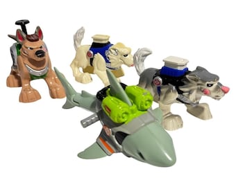 1999年製 ヴィンテージ フィッシャープライス レスキューヒーローズ アニマルズ 4体セット（ウルフバスター犬、サメ）
