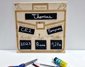 Back-to-School-Tafel aus Holz – personalisiertes Back-to-School-Schild – mein erster Schultag – Back-to-School-Schiefer – Kindergeschenk