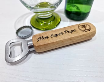 Personalized wooden bottle opener - Bottle opener - Christmas gift - Grandfather's Day - Valentine's Day gift - Original lover idea