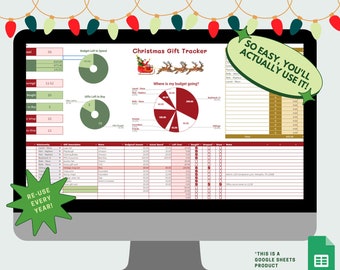 Christmas Budget Tracker, Christmas Gift Tracker - Simple & Easy