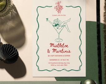 Kerstfeestplanner maretak en maretak | Uitnodigingen kerstfeest | Gids voor menu, games, recepten en feestdecoratie