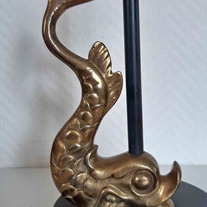 Brass and bronze koi fish table lamp 1930