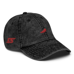 Carlos Sainz Formula 1 Chili Pepper Vintage Distressed Dad Cap | Smooth Operator Funny F1 Fan Hat, 55 Embroidered Formula One Merch