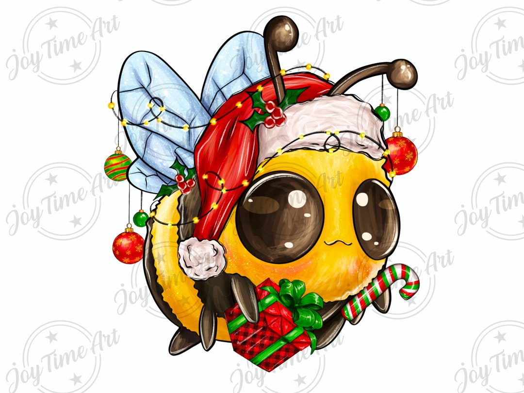 Merry Christmas Bee Pngmerry Christmas Png Christmas Bee - Etsy