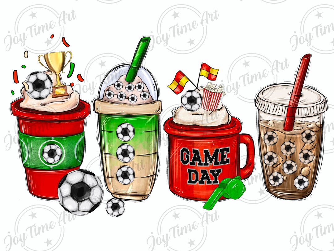 Soccer Coffee Cups Png Soccer Png Soccer Latte PNG Sport Etsy