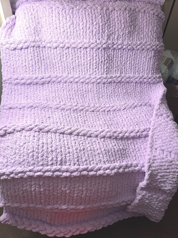 Garter stitch chunky knit blanket