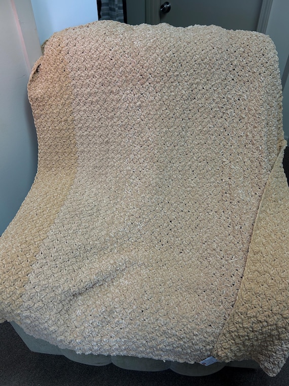 Yellow crochet blanket