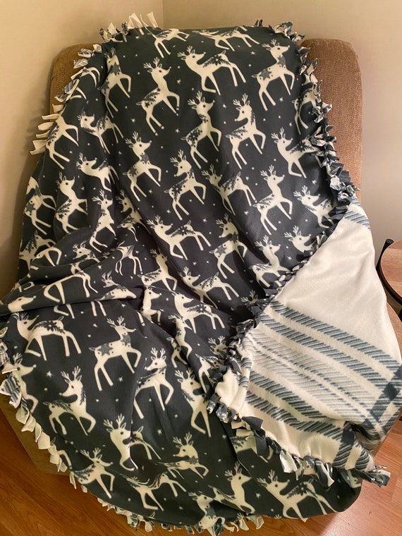 Reindeer tie blanket~ready to ship