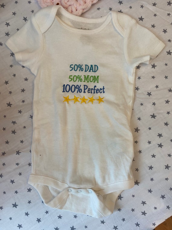 Embroidered 50/50/100 onesie