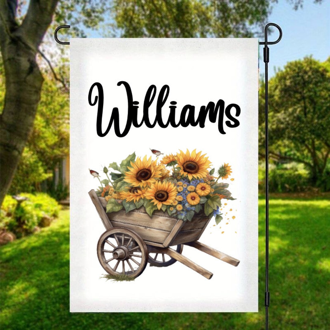 Custom Sunflower Garden Flags Etsy