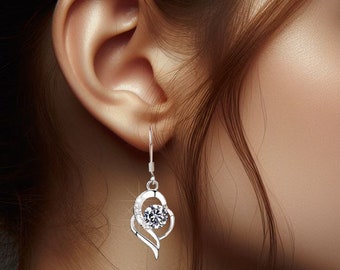Zircon pendant earrings / Zircon pendant earrings