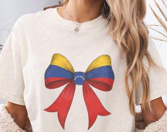 Camisa com laço da bandeira da Venezuela, Camisa Latino Comfort Colors®, Camisa do mês da herança hispânica, Camiseta venezuelana latina, Presente para professor venezuelano
