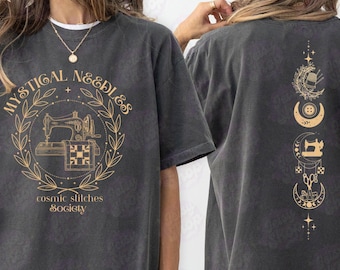 Mystical Needles Society Quilter Shirt, Witchy Quilting Tshirt, Gift for Quilter Seamstress Sewist, Quilting Life Crafty Stitching Shirt